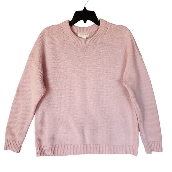 Treasure & Bond Something Navy Sweater Women Medium Pink Crew Neck Long Sleeves - Picture 1 of 9
